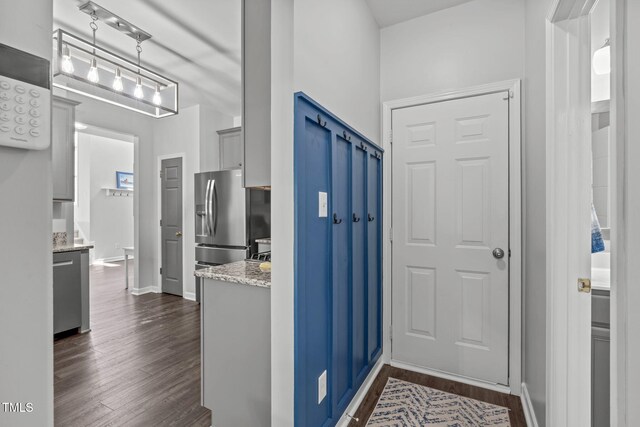 2508 Hidden Meadow Dr, Fuquay Varina, NC 27526 - entrance foyer with dark wood-type flooring and baseboards