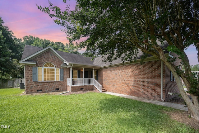 104 Fairfield Dr, Goldsboro, NC 27530 - single story home featuring crawl space, brick siding, a porch, and roof with shingles