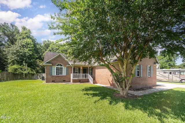104 Fairfield Dr, Goldsboro, NC 27530 - view of front of house with crawl space, brick siding, and covered porch