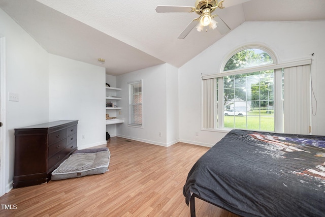 104 Fairfield Dr, Goldsboro, NC 27530 - bedroom with wood finished floors, vaulted ceiling, and ceiling fan