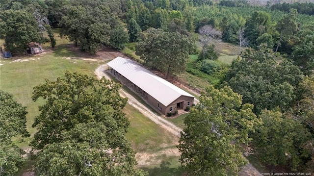 387 Three Bridge Rd, Dunn, NC 28334 - view from above of property with a heavily wooded area