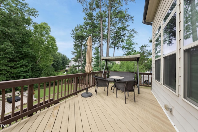 1089 Queensdale Dr, Cary, NC 27519 - deck featuring outdoor dining area