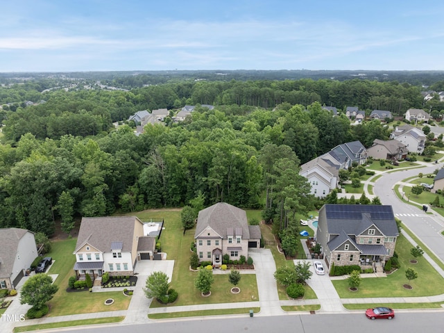 1089 Queensdale Dr, Cary, NC 27519 - aerial view of residential area with a heavily wooded area