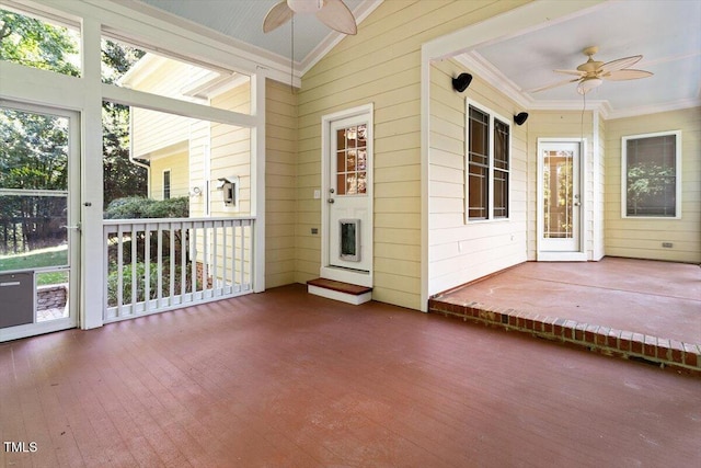 109 Gullane Ct, Apex, NC 27502 - unfurnished sunroom with a ceiling fan