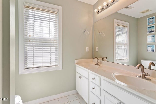 109 Gullane Ct, Apex, NC 27502 - bathroom with double vanity and tile patterned flooring