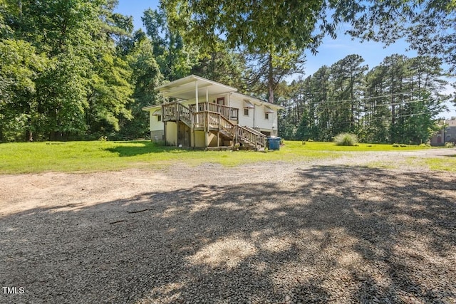 3702 Danube Ln, Durham, NC 27704 - view of front of property with stairway and a front yard