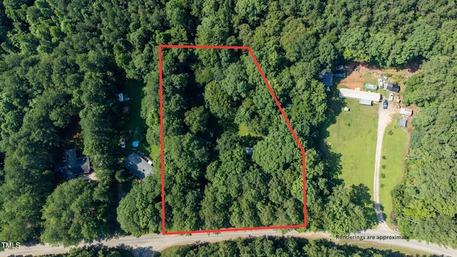 3170 Loblolly Ln, Wake Forest, NC 27587 - aerial view of property and surrounding area with property boundaries highlighted