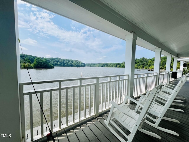 5032 Salem Ridge Rd, Holly Springs, NC 27540 - deck with a water view