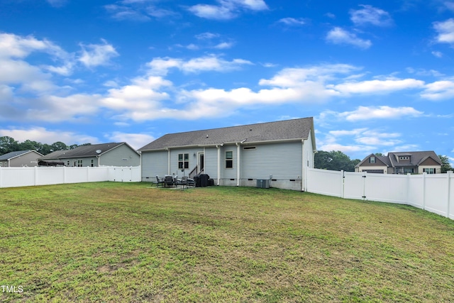 115 Creech Place Dr, Benson, NC 27504 - rear view of house featuring crawl space and a fenced backyard