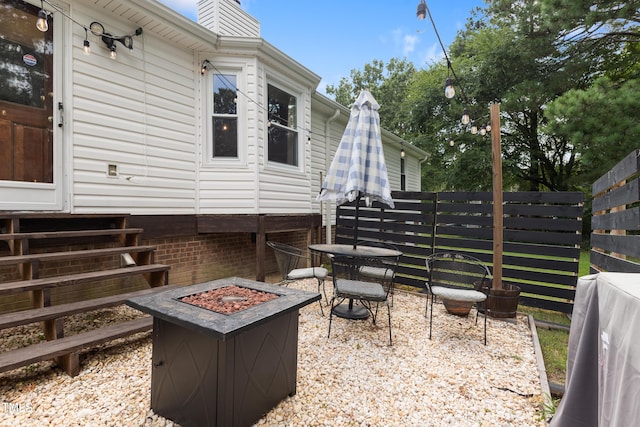107 Leighton Pl, Knightdale, NC 27545 - view of patio with an outdoor fire pit