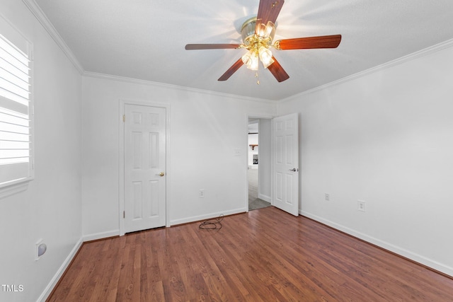 7390 NC-50, Angier, NC 27501 - unfurnished bedroom featuring wood finished floors, ornamental molding, and ceiling fan