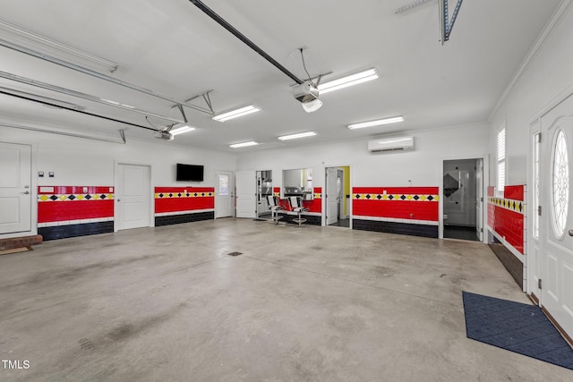 7390 NC-50, Angier, NC 27501 - garage with a garage door opener and an AC wall unit