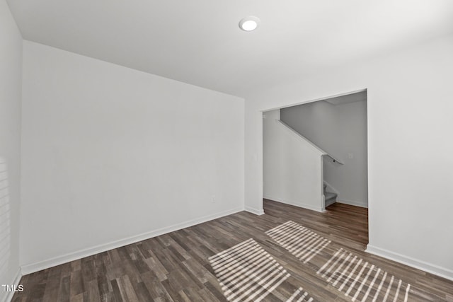 9059 Shallow Creek Trl, Bailey, NC 27807 - unfurnished room featuring wood finished floors and stairs