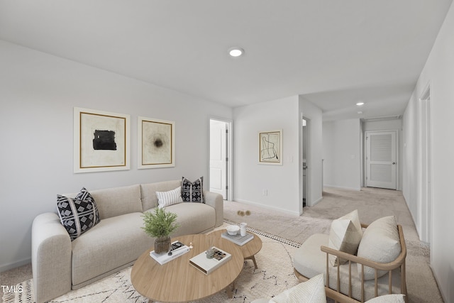9059 Shallow Creek Trl, Bailey, NC 27807 - living area featuring light colored carpet and recessed lighting