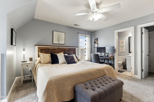 2512 Stewart St, Fuquay Varina, NC 27526 - carpeted bedroom with ceiling fan and ensuite bath