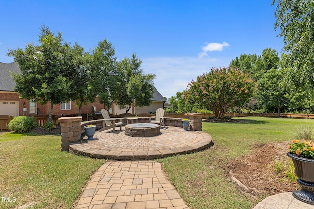 2512 Stewart St, Fuquay Varina, NC 27526 - view of yard featuring a patio area and an outdoor fire pit