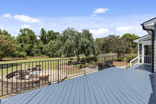 2512 Stewart St, Fuquay Varina, NC 27526 - wooden terrace with a fenced backyard and view of scattered trees