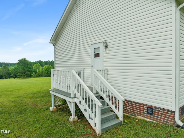 9633 Grassy Creek Rd, Bullock, NC 27507 - view of side of home featuring a lawn and crawl space