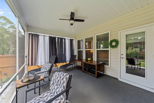 2370 Friars Head Ct, Fuquay Varina, NC 27526 - sunroom / solarium with a ceiling fan