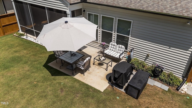 2370 Friars Head Ct, Fuquay Varina, NC 27526 - view of patio / terrace with a sunroom and area for grilling