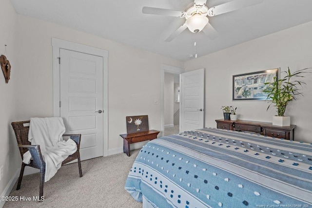 829 Warwick Ln, Carthage, NC 28327 - bedroom featuring light carpet and a ceiling fan