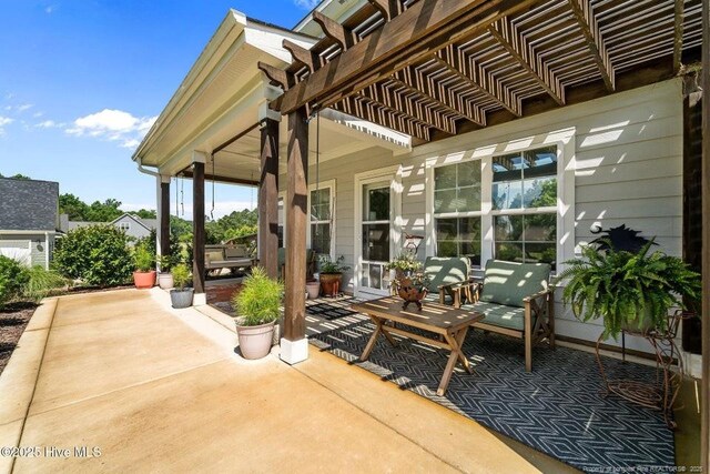 829 Warwick Ln, Carthage, NC 28327 - view of patio featuring a pergola