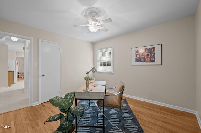 101 Hunter Pl, Carrboro, NC 27510 - dining area featuring wood finished floors, ceiling fan, and an office area