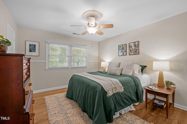 101 Hunter Pl, Carrboro, NC 27510 - bedroom with light wood finished floors and a ceiling fan