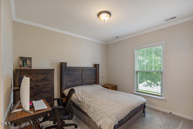 470 Duggins Pt, Apex, NC 27523 - bedroom with multiple windows, ornamental molding, a desk, and carpet floors