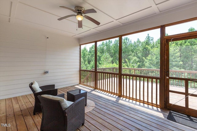 470 Duggins Pt, Apex, NC 27523 - sunroom / solarium with a ceiling fan