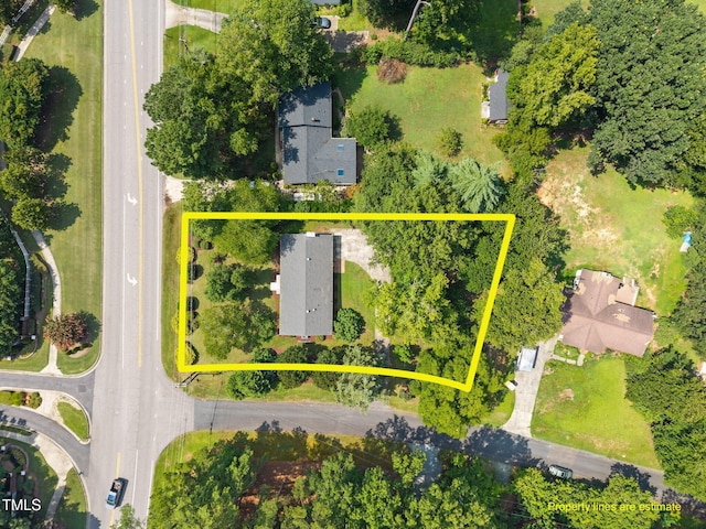 4011 Garrett Rd, Durham, NC 27707 - aerial overview of property's location with property boundaries highlighted