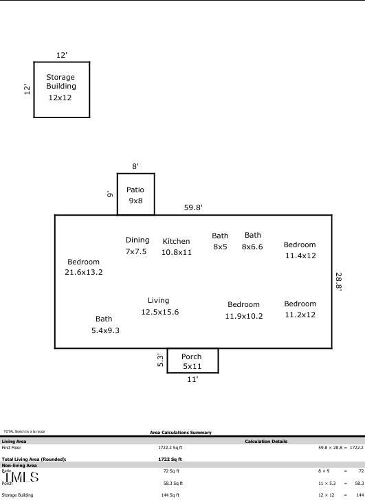 4011 Garrett Rd, Durham, NC 27707 - view of floor plan / room layout
