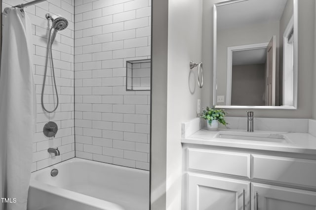 4011 Garrett Rd, Durham, NC 27707 - bathroom with shower / tub combo with curtain and vanity