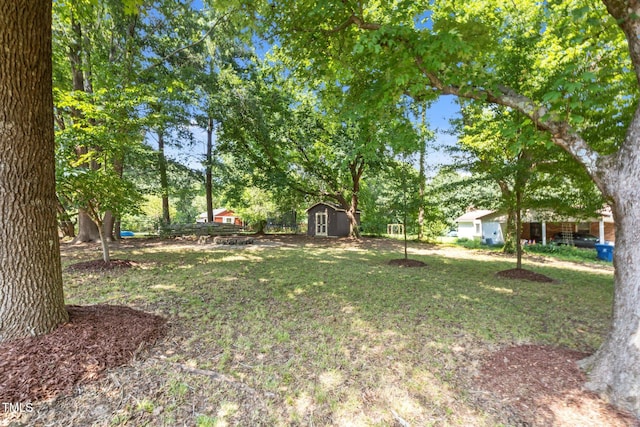 4011 Garrett Rd, Durham, NC 27707 - view of yard featuring a storage shed