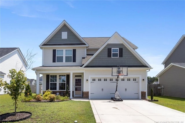 1657 Stackhouse Dr, Fayetteville, NC 28314 - craftsman inspired home featuring driveway, a porch, and stone siding