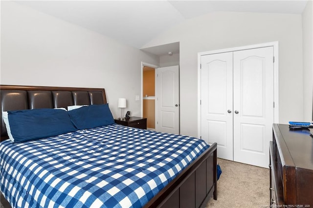 1657 Stackhouse Dr, Fayetteville, NC 28314 - bedroom with lofted ceiling, light carpet, and a closet