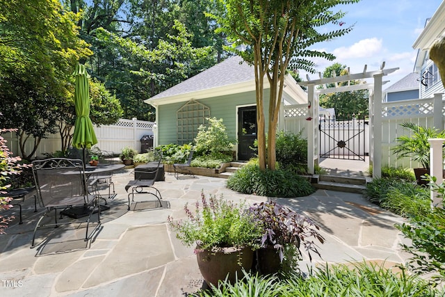 201 Weathervane Dr, Carrboro, NC 27510 - view of patio / terrace featuring a gate and outdoor dining space