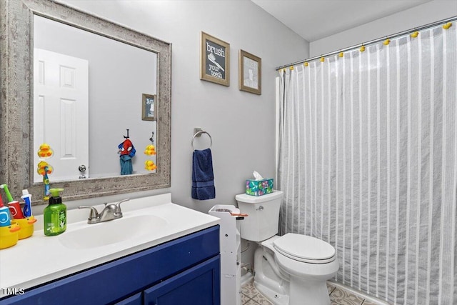 109 Covenant Rock Ln, Holly Springs, NC 27540 - bathroom featuring vanity, tile patterned floors, and a shower with curtain