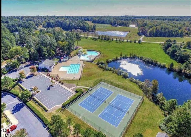 109 Covenant Rock Ln, Holly Springs, NC 27540 - aerial view of a pool area and a large body of water