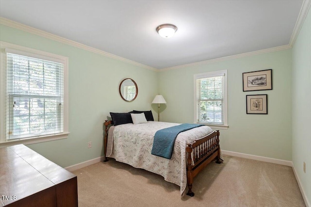 8704 Mill House Ln, Bahama, NC 27503 - bedroom featuring light colored carpet and crown molding