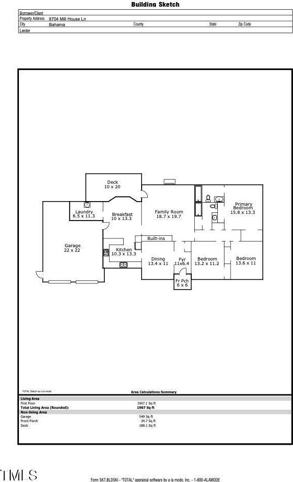 8704 Mill House Ln, Bahama, NC 27503 - view of home floor plan