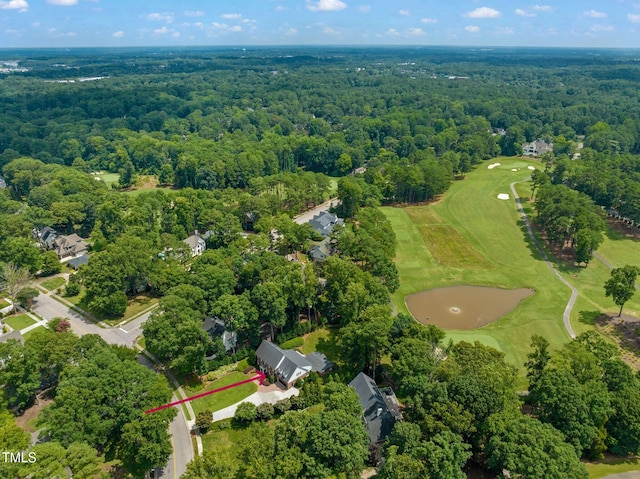 1820 Hunting Ridge Rd, Raleigh, NC 27615 - aerial view of property and surrounding area featuring a golf course and property boundaries highlighted