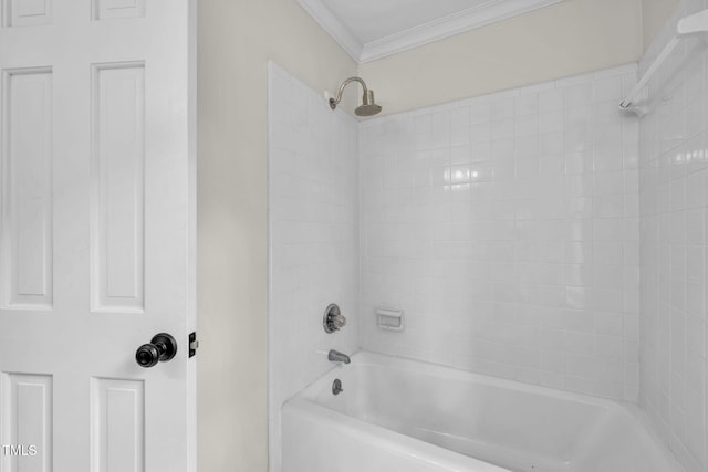 1820 Hunting Ridge Rd, Raleigh, NC 27615 - full bathroom with ornamental molding and  shower combination