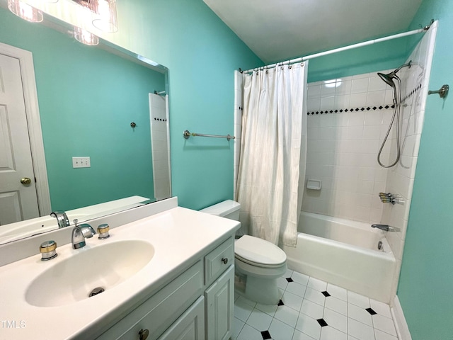 21 Covington Ln, Durham, NC 27712 - full bath featuring tile patterned floors, vanity, and shower / bath combo with shower curtain