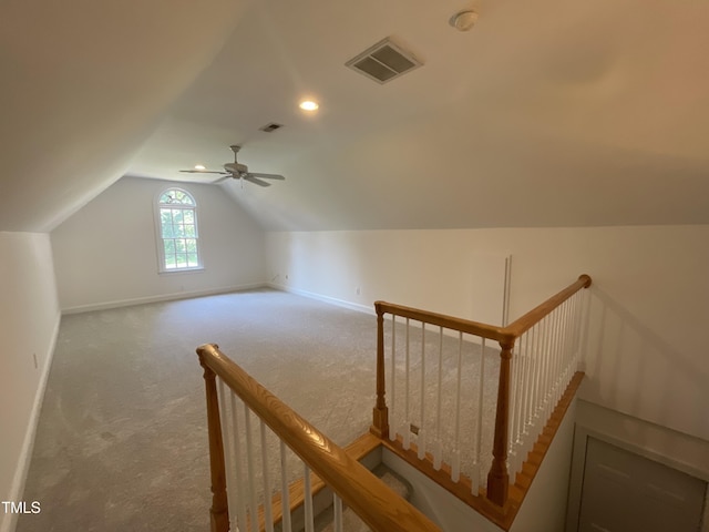 21 Covington Ln, Durham, NC 27712 - bonus room with lofted ceiling, carpet flooring, a ceiling fan, and recessed lighting