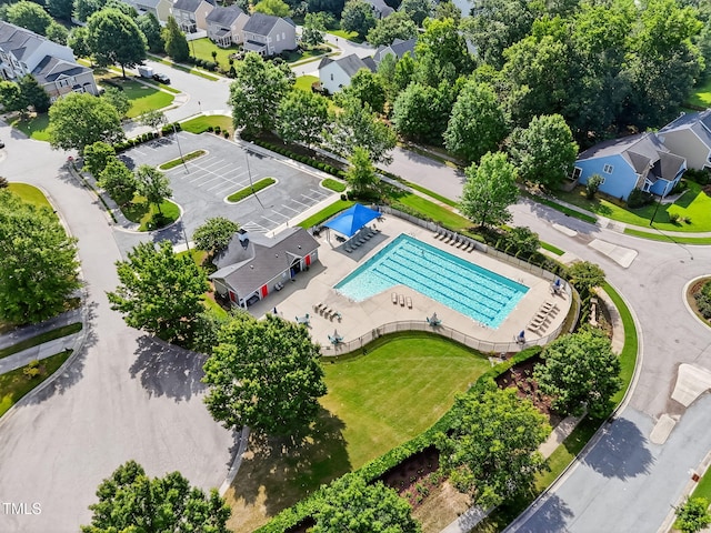 4520 Middletown Dr, Wake Forest, NC 27587 - aerial view of residential area featuring a pool area