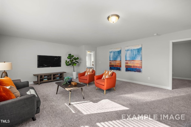 399 Old Fashioned Way, Lillington, NC 27546 - living room featuring carpet flooring and baseboards