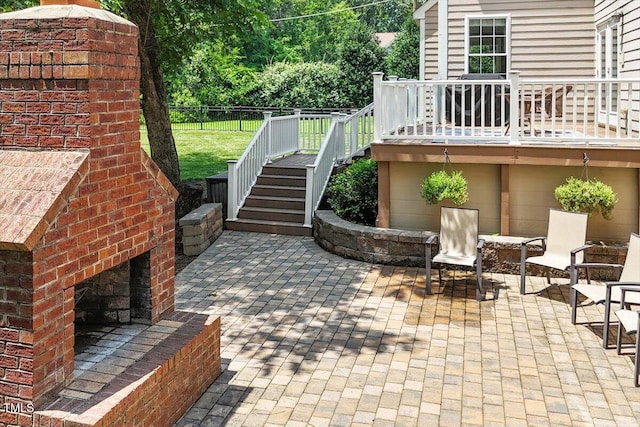 7804 Percussion Dr, Apex, NC 27539 - view of patio / terrace featuring stairway