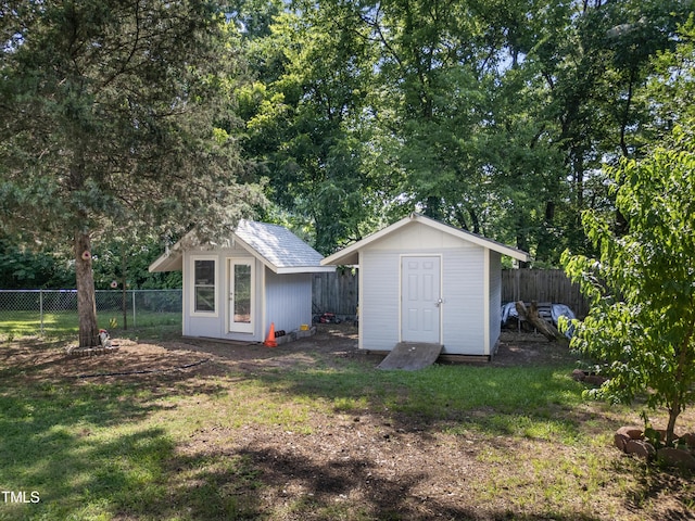 304 Spring St, Durham, NC 27703 - view of shed featuring a fenced backyard