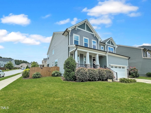 2438 Braxton Wood Ln, Apex, NC 27523 - craftsman-style house featuring covered porch, driveway, board and batten siding, and an attached garage